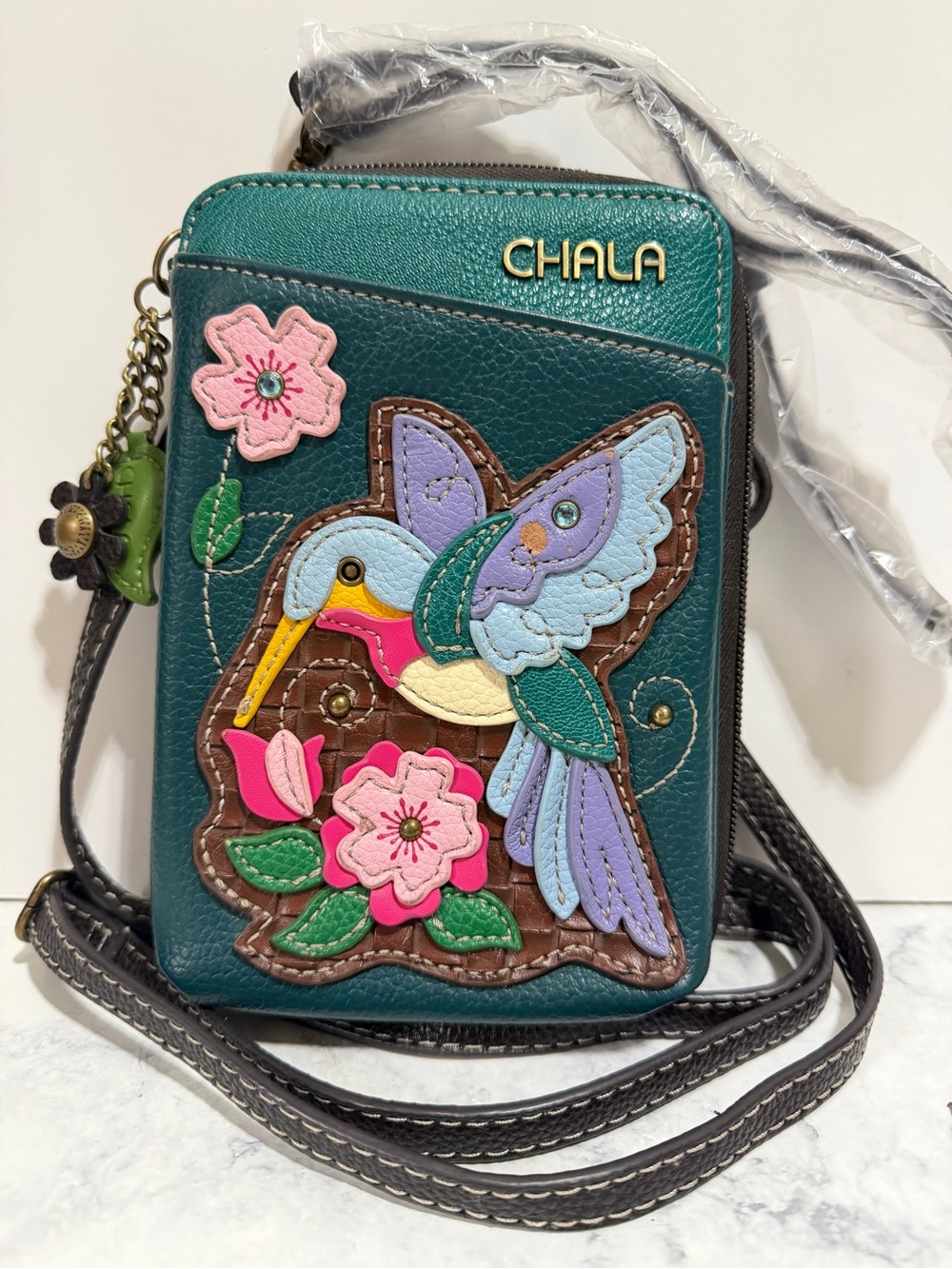 CHALA Crossbody Cell Phone Case Wallet Hummingbird faux leather travel - Picture 3 of 9